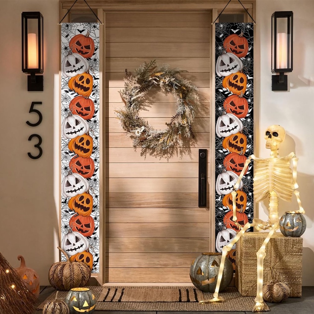 NWT Halloween Pumpkin‎ Jack-O-Lantern Vertical Porch Door Banners